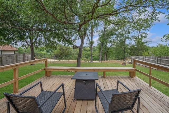 1004 Scenic Dr, Georgetown, TX 78626 - wooden deck featuring a fenced backyard