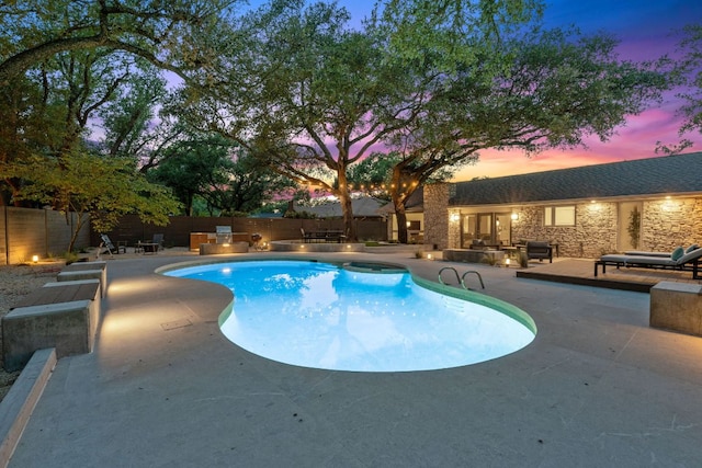 4405 Greystone Dr, Austin, TX 78731 - view of pool with a patio area and a fenced backyard