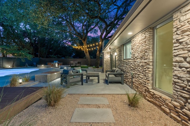 4405 Greystone Dr, Austin, TX 78731 - fenced backyard featuring a patio area and an outdoor hangout area