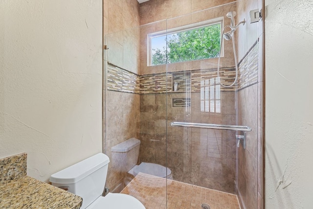 2800 Waymaker Way Unit 63, Austin, TX 78746 - bathroom featuring a stall shower and a textured wall