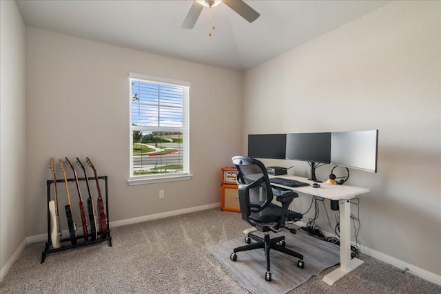 111 El Capitan Loop, Dripping Springs, TX 78620 - carpeted office space with a ceiling fan and baseboards