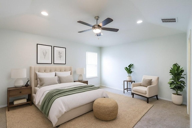 404 Buttercup Creek Blvd Unit 19, Cedar Park, TX 78613 - bedroom featuring carpet floors, recessed lighting, and ceiling fan