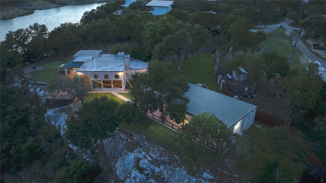 4910 Owen Ln, Temple, TX 76502 - view from above of property with a large body of water and a heavily wooded area