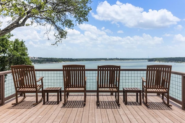 4910 Owen Ln, Temple, TX 76502 - wooden deck featuring a water view