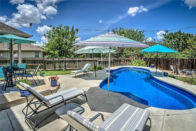 2712 Kickapoo Cavern Dr, Pflugerville, TX 78660 - view of pool featuring a patio area and a fenced backyard