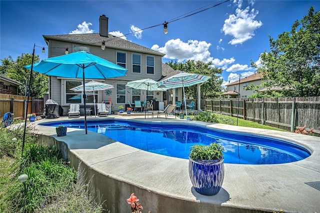 2712 Kickapoo Cavern Dr, Pflugerville, TX 78660 - view of pool featuring a fenced backyard and a patio area