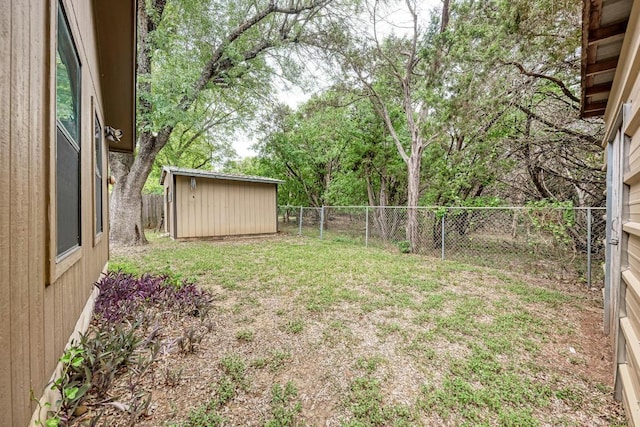 6606 Lancret Hill Dr, Austin, TX 78745 - fenced backyard featuring a storage shed