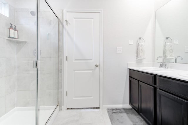 114 Creek Hollow Dr, Hutto, TX 78634 - bathroom with double vanity and a stall shower