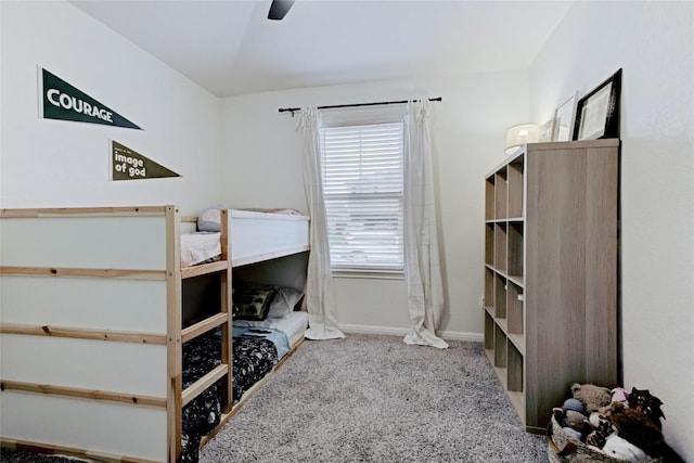 114 Creek Hollow Dr, Hutto, TX 78634 - carpeted bedroom featuring baseboards and ceiling fan