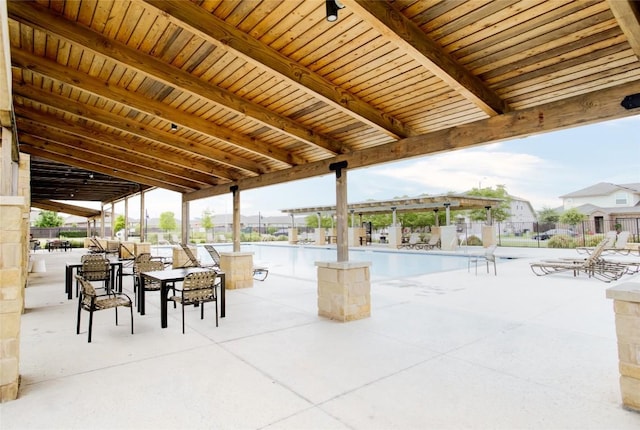 114 Creek Hollow Dr, Hutto, TX 78634 - view of patio featuring a community pool
