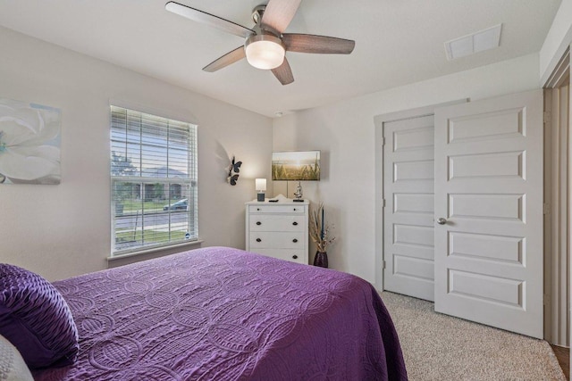 111 Krause Springs Dr, Hutto, TX 78634 - bedroom with carpet flooring and a ceiling fan