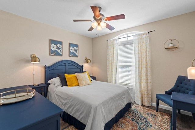 1111 Whitley Dr, Leander, TX 78641 - bedroom featuring wood finished floors and a ceiling fan