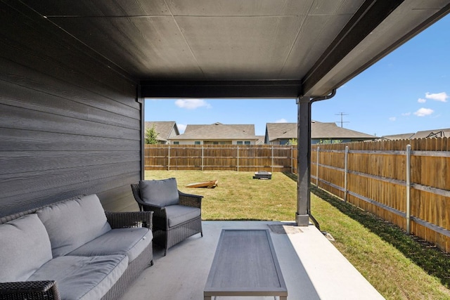 1004 Norway, Seguin, TX 78155 - fenced backyard featuring outdoor lounge area and a patio