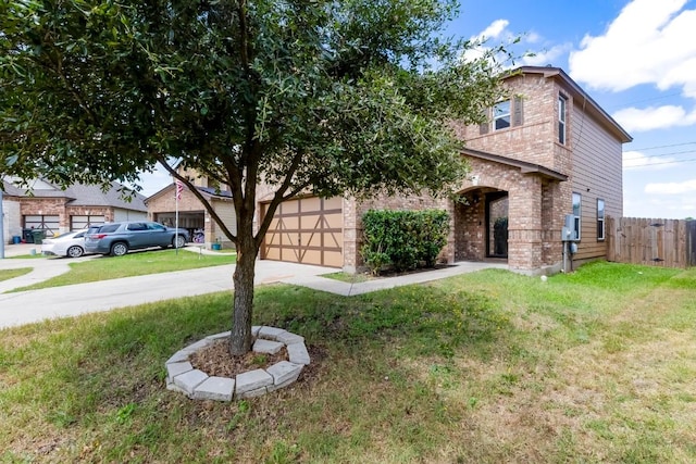 9104 Single Bend Trl, Temple, TX 76502 - view of property hidden behind natural elements featuring brick siding, driveway, and an attached garage