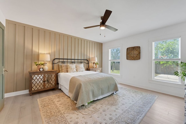 215 Paulus St, Schulenburg, TX 78956 - bedroom featuring light wood-style floors and ceiling fan
