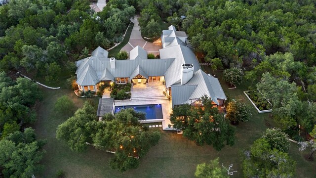 601 Crystal Creek Dr, Austin, TX 78746 - view from above of property featuring a forest