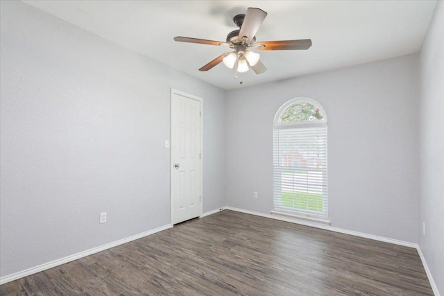 1811 Indian Summer Pass, Round Rock, TX 78665 - spare room featuring dark wood finished floors and a ceiling fan