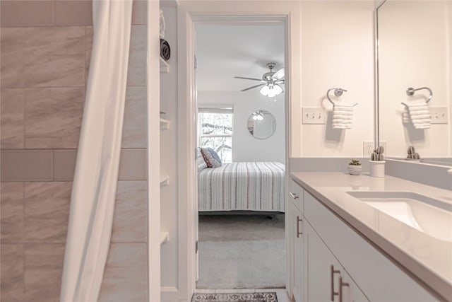 3604 Clawson Rd Unit 204, Austin, TX 78704 - ensuite bathroom featuring a ceiling fan and vanity