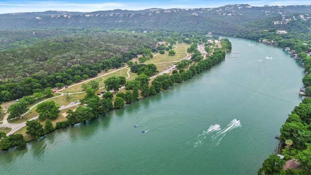 5724 Brittlyns Ct, Austin, TX 78730 - bird's eye view of a water and mountain view and a forest