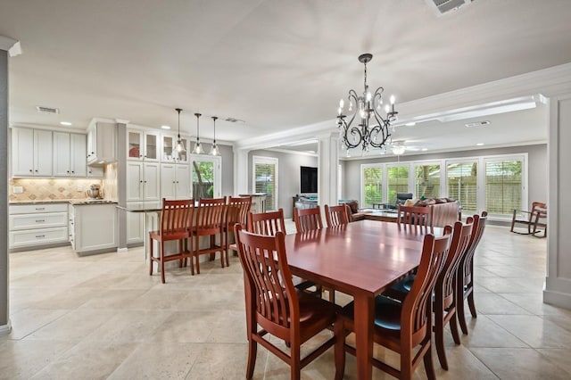 11001 Spicewood Club Dr, Austin, TX 78750 - dining area featuring healthy amount of natural light, recessed lighting, a chandelier, and light tile patterned floors