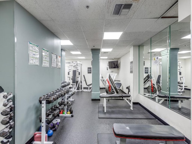 40 N Interstate 35 Unit 2D1, Austin, TX 78701 - gym featuring a drop ceiling and baseboards
