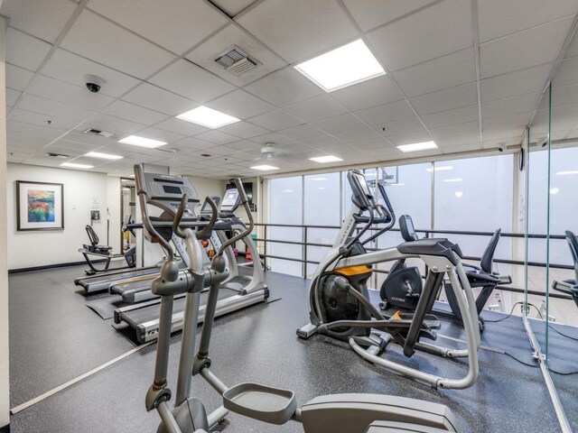 40 N Interstate 35 Unit 2D1, Austin, TX 78701 - workout area with a paneled ceiling