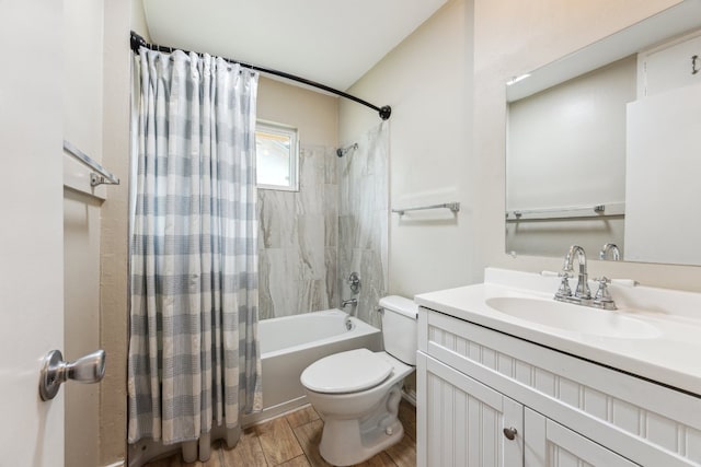 508 Buffalo Pass, Round Rock, TX 78681 - full bathroom with shower / bath combination with curtain, wood finished floors, and vanity