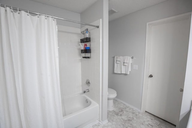 8086 Thaxton Rd, Austin, TX 78747 - bathroom with shower / tub combo with curtain and tile patterned flooring