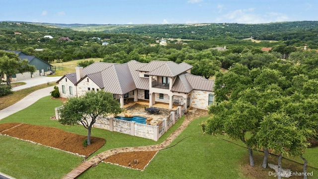 1073 Las Brisas Dr, Canyon Lake, TX 78133 - view from above of property featuring a heavily wooded area