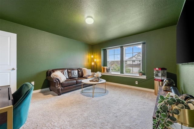 209 Lambert St, Leander, TX 78641 - living area with carpet and a textured ceiling