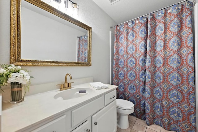 6428 Clay Allison Pass, Austin, TX 78749 - bathroom featuring vanity, tile patterned flooring, and a shower with curtain