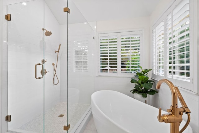 10839 Redmond Rd, Austin, TX 78739 - full bath with a freestanding tub and a shower stall