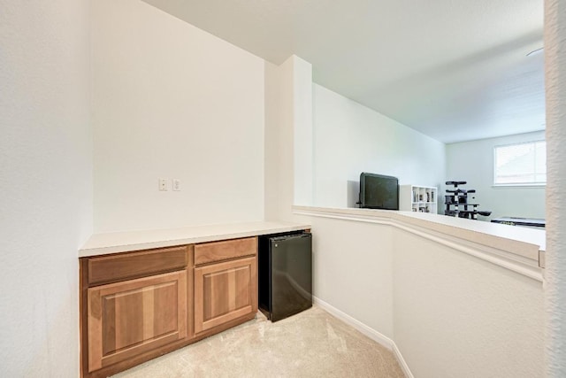 518 Victoria Dr, Cedar Park, TX 78613 - bar with fridge and light colored carpet