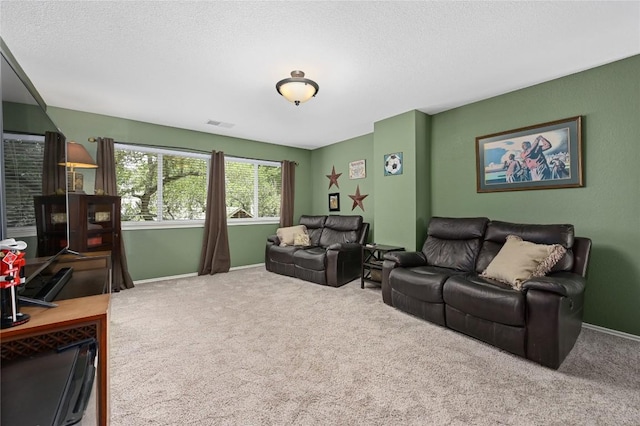 4004 Callabero Cv, Round Rock, TX 78681 - carpeted living area featuring baseboards and a textured ceiling