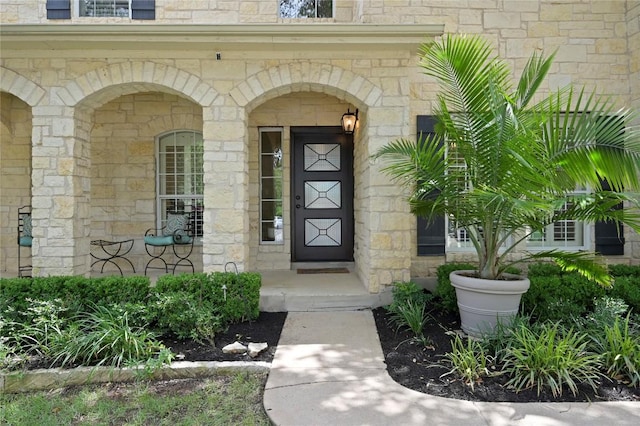 4004 Callabero Cv, Round Rock, TX 78681 - property entrance with stone siding