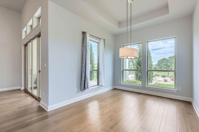 321 Cimarron Hills Trl E, Georgetown, TX 78628 - unfurnished room featuring wood-type flooring and a raised ceiling