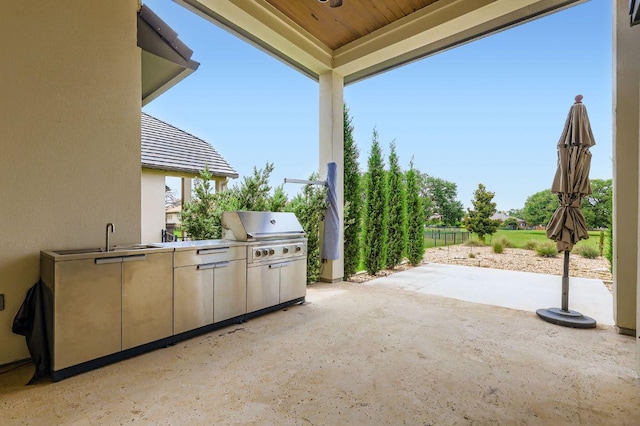 321 Cimarron Hills Trl E, Georgetown, TX 78628 - view of patio with exterior kitchen and a sink