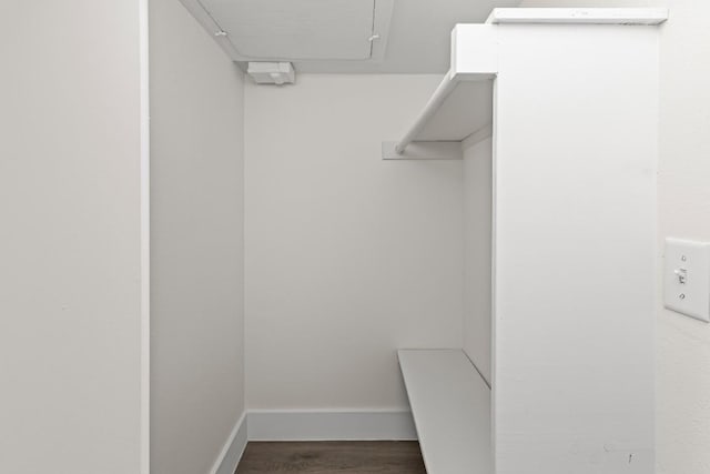 2704 San Pedro St Unit A16, Austin, TX 78705 - spacious closet with attic access and wood finished floors