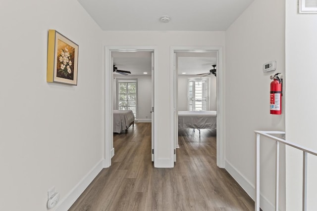 2704 San Pedro St Unit A16, Austin, TX 78705 - hallway with wood finished floors and baseboards