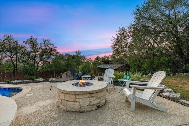 4500 Poteau Cir, Austin, TX 78734 - view of patio featuring an outdoor fire pit