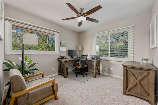4500 Poteau Cir, Austin, TX 78734 - office featuring healthy amount of natural light, light carpet, and ceiling fan