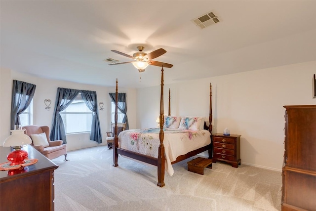 1312 Kothman Dr, Hutto, TX 78634 - bedroom with light colored carpet and a ceiling fan