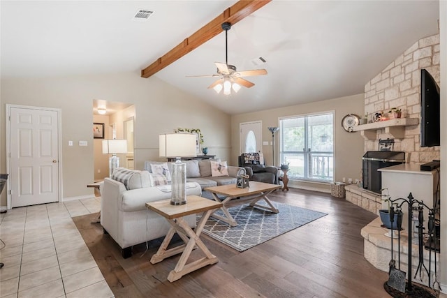 500 N Main St N, Burnet, TX 78611 - living room featuring ceiling fan and light wood finished floors
