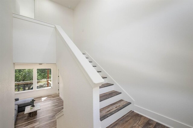 1156 Timberlane Dr, Canyon Lake, TX 78133 - stairs with wood finished floors and baseboards