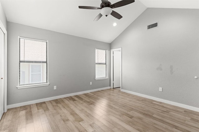 109 Campfire Cir, Copperas Cove, TX 76522 - unfurnished room with a ceiling fan, light wood finished floors, high vaulted ceiling, and recessed lighting