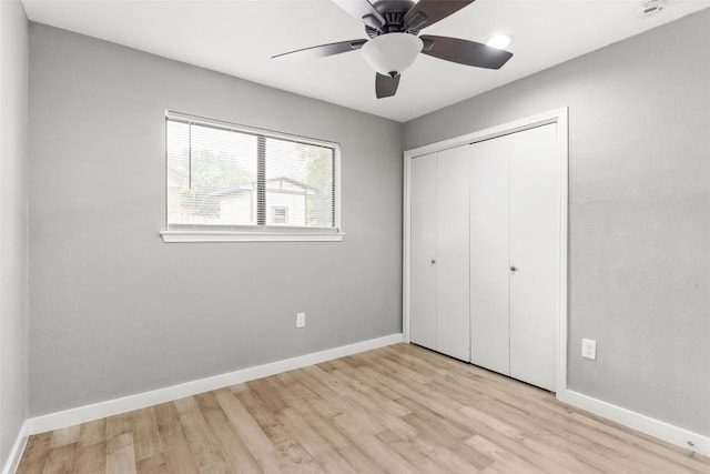 109 Campfire Cir, Copperas Cove, TX 76522 - unfurnished bedroom featuring wood finished floors, a closet, and a ceiling fan