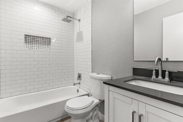 109 Campfire Cir, Copperas Cove, TX 76522 - full bath featuring a textured wall, vanity, and bathtub / shower combination