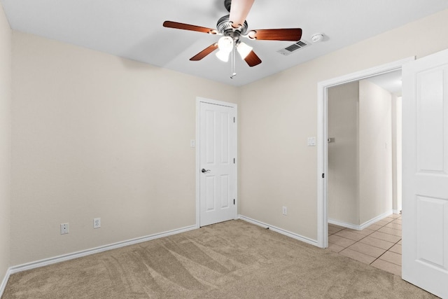 3402 Lauren St, Copperas Cove, TX 76522 - unfurnished bedroom with carpet, tile patterned floors, and ceiling fan