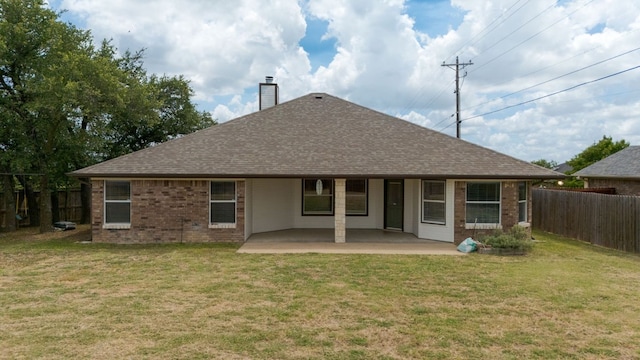 3402 Lauren St, Copperas Cove, TX 76522 - rear view of property with a chimney, a patio, a fenced backyard, and roof with shingles