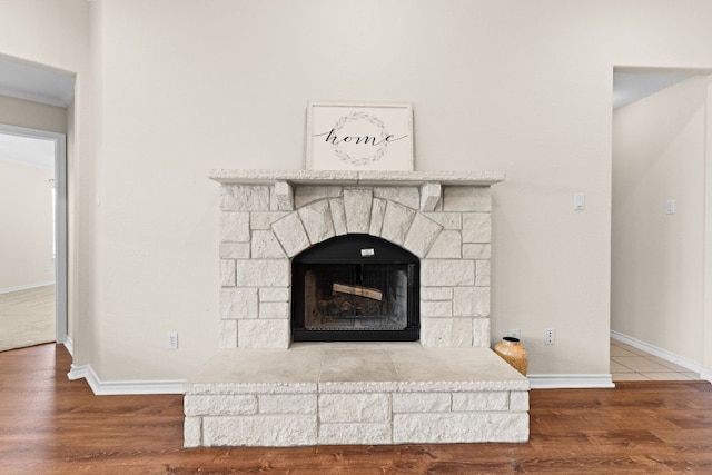 3402 Lauren St, Copperas Cove, TX 76522 - detailed view of wood finished floors and a stone fireplace
